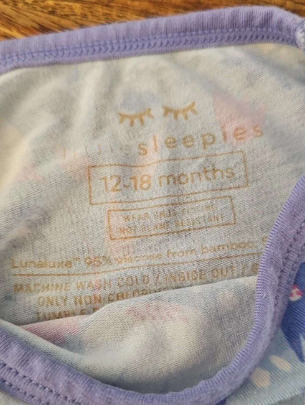 Little Sleepies Magical Meadows Winter Floral Bamboo Crescent Zippy 12-18M